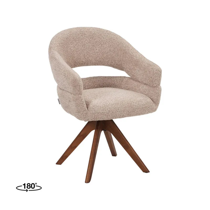 Label51 Eetkamerstoel Sofia - Beige - Espresso Hout