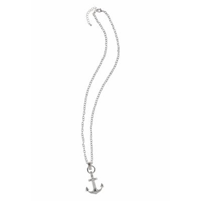 Lange Kette FIRETTI "mit großem Anker", grau (metallfarben), Halsketten, Damen, Metall, L: 94