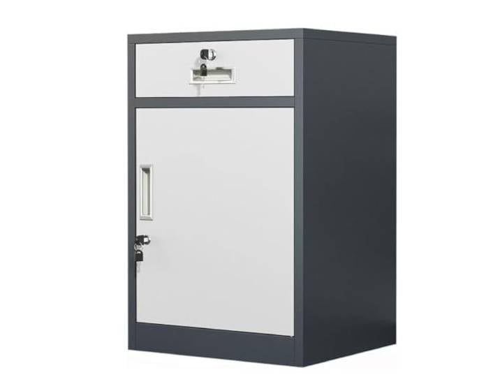 MYRTFK Abschließbarer Aufbewahrungsschrank, Metall, abschließbar, Organizer Verstellbare Einlegeböden und Schubladen – sicherer schwarzer Büroschrank für übersichtliche(Gray,1Drawer)