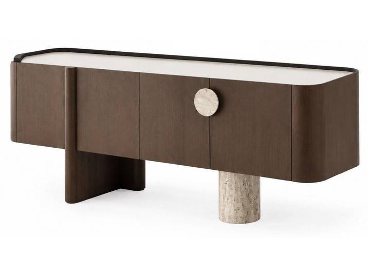 Xlmoebel Sideboard Sideboard Moderner Stil Braun Elegant Minimalistisch Kontrastreich (Sideboard, 1 St., 1-tlg)