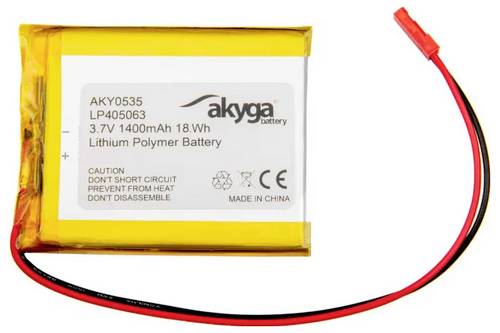 Akyga LP405063 Akkupack x Spezial-Akku LiPo 3.7V 1400 mAh