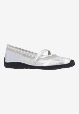 Women's Belenya Mary Jane Flat by J. Renee in Silver (Size 12 M)