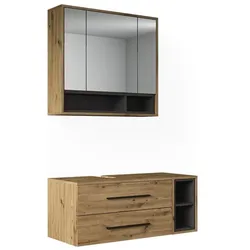 Vicco, Badmöbelset, Badmöbel-Set Beatrice, Artisan-Eiche/Anthrazit, 2-teilig