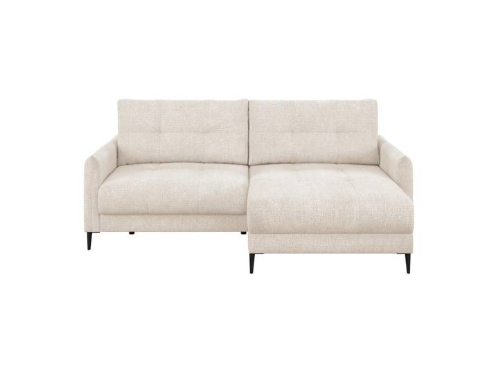 Ecksofa Polis Webstoff weiß, 221x142cm