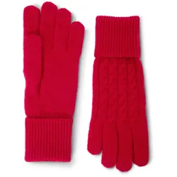 Tchibo - Strickhandschuhe mit Zopfmuster - rot