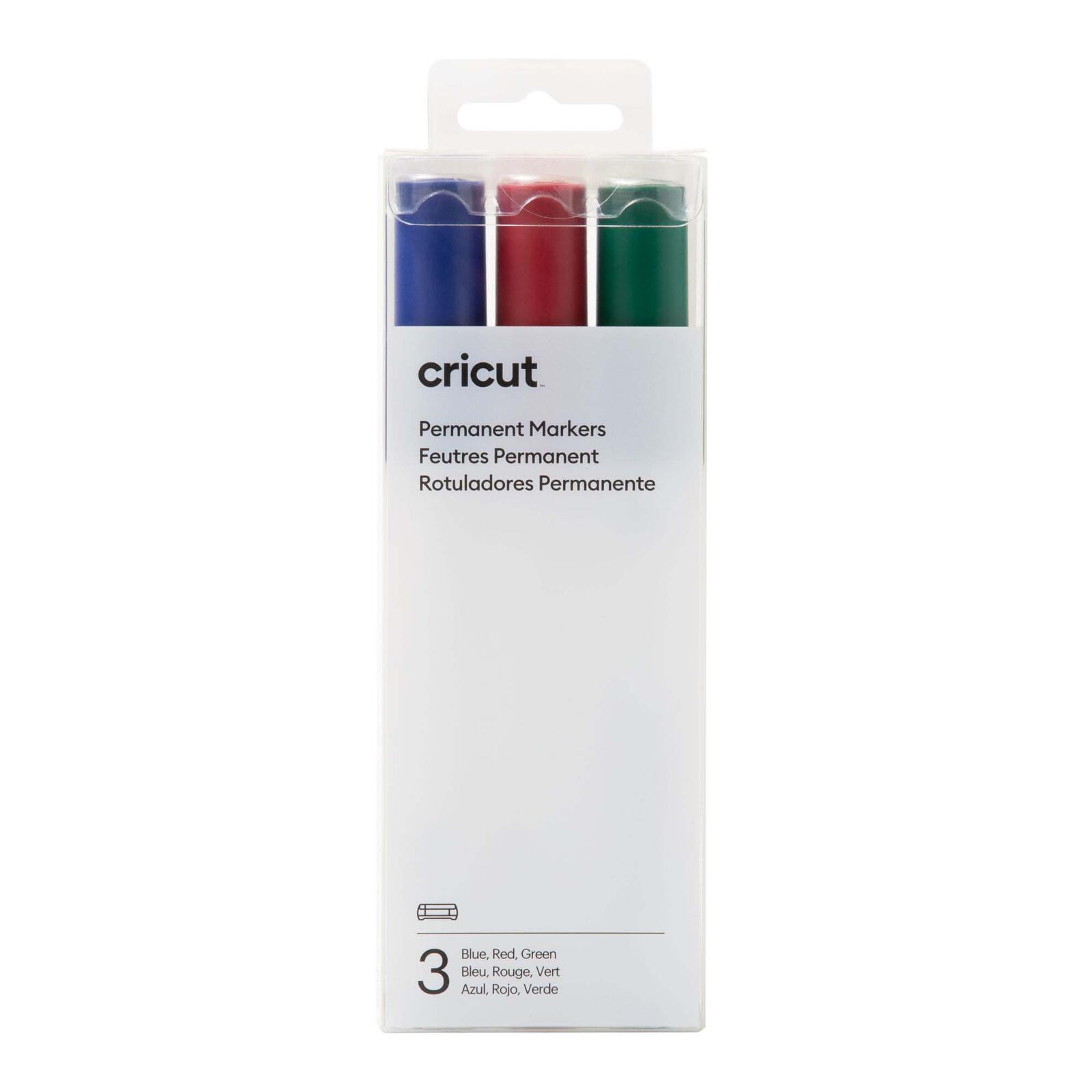 Cricut 3 Stifte permanent ölbasierte Tinte - 2.5 mm Rot Grün Blau 2008876