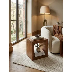 Standregal – Massivholz Natur, 44 cm hoch, Cube-Design, Landhausstil