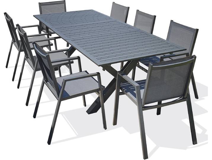 Ensemble repas de jardin en aluminium