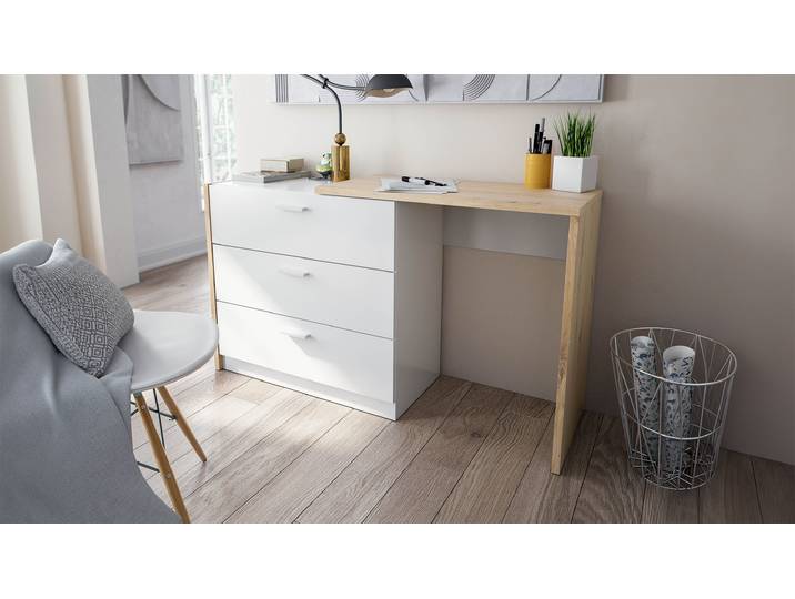 Console bureau extensible chêne UTIL