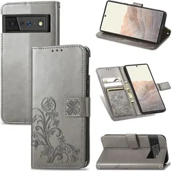 König Design Hülle Handy Schutz für Google Pixel 6 Pro Case Flip Cover Tasche Etuis Bumper (Google Pixel 6 Pro), Smartphone Hülle, Grau