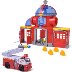 PAW Patrol Fire Rescue - Feuerwehr-Station Spielset mit Geschoss-Abwurf, Licht- und Soundeffekten
