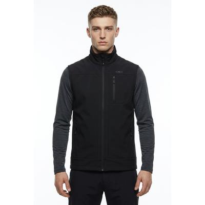 Softshellweste CMP "MAN VEST", Herren, Gr. 54, schwarz (nero), Web, Obermaterial: 96% Polyester, 4% Elasthan, unifarben, figurumspielend hüftlang, Westen, mit Brusttasche, atmungsaktiv, wärmeisolierend, winddicht, wasserdicht