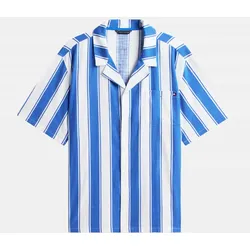 Hemd mit gestreiftem Muster Blau M