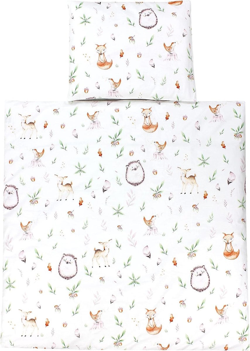 Ibenzoa Zachte Baby Bed Set met Dierenmotieven - 4-Delig, Premium Fleece en Katoen