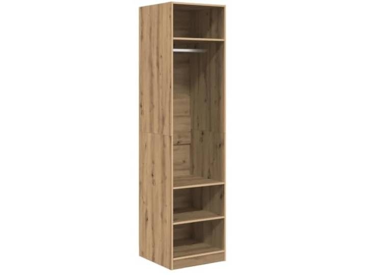 Helloshop26 Moderner Aufbewahrungsschrank mit Einlegeböden aus Brettern 50 x 50 x 200 cm aus Holz, Eiche, handwerklich gefertigt, 02_0052445