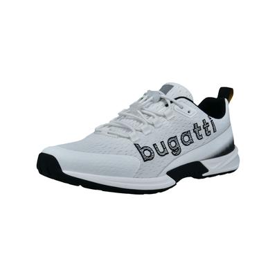 Sneaker BUGATTI "bugatti Sneaker Lederimitat", Herren, Gr. 43, schwarz-weiß (weiß), Lederimitat, Schuhe Sneaker