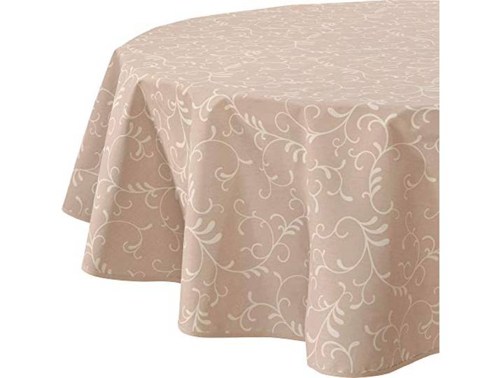 Erwin Müller Tischdecke Essen abwaschbar Taupe Größe oval: 140x190 cm