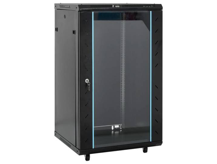 vidaXL 18U Netzwerkschrank 19 IP20 Schwarz 60x60x100 cm