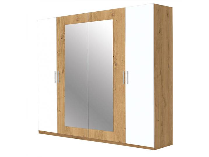 Drehtürenschrank Zora Plankeneiche Nachbildung/Alpinweiß ca. 225 x 210 x 58 cm