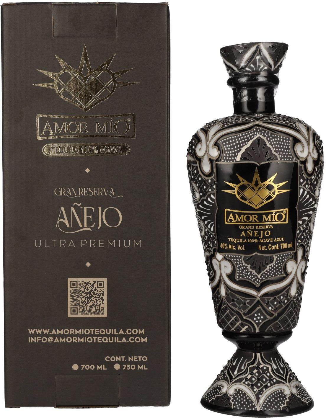 Amor Mío Tequila Gran Reserva Añejo 100% Agave Azul 40% Vol. 0,7l in Geschenkbox