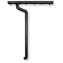 Kunststoff Dachrinnenset für Karibu Flachdachhaus Neuruppin 2/3-anthrazit-Neuruppin 2+SD.300 Set 404 A