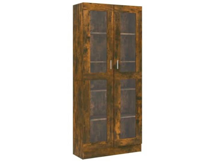Helloshop26 Vitrinenschrank, modern, schlichtes Design, 82,5 x 30,5 x 185 cm, mit 5 Fächern, Wohnzimmer, aus technischem Holz, Raucheiche, 02_0048219