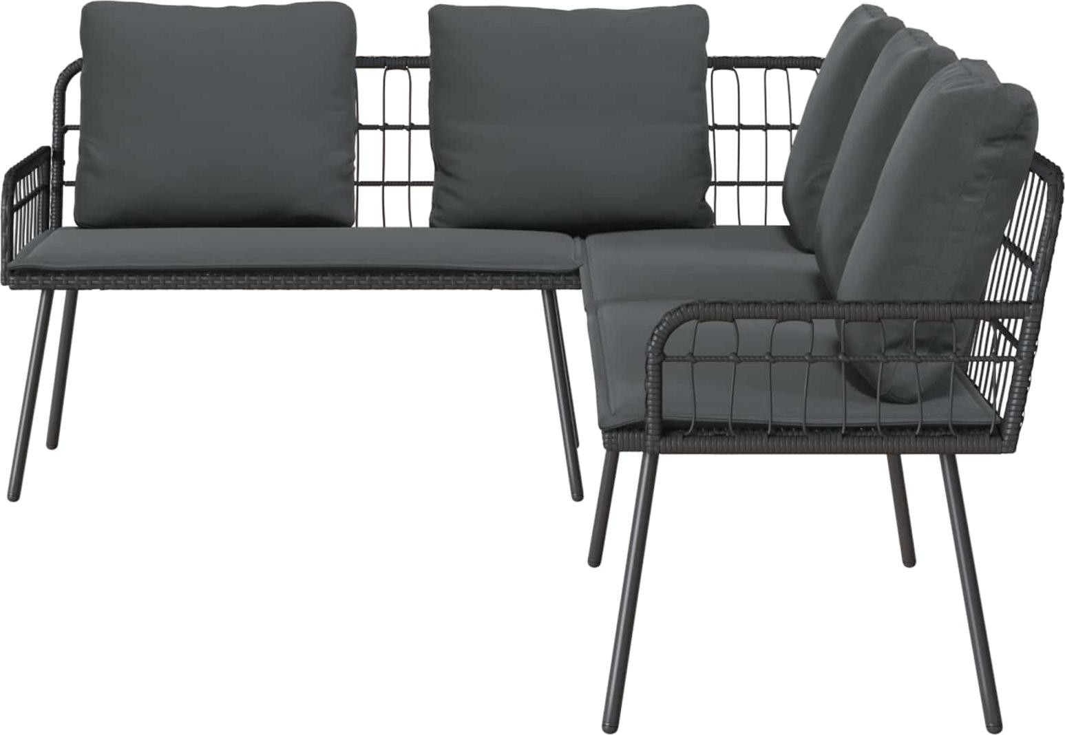 vidaXL Moderne L-vormige Tuinbank met 5 zitplaatsen, antraciet