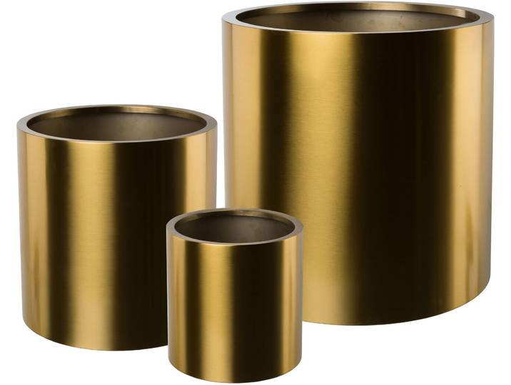 Übertopf CREATIV HOME Übertopf , gold, H:40cm Ø:40cm, Edelstahl, Pflanzgefäße, Übertopf, im minimalistischen Design