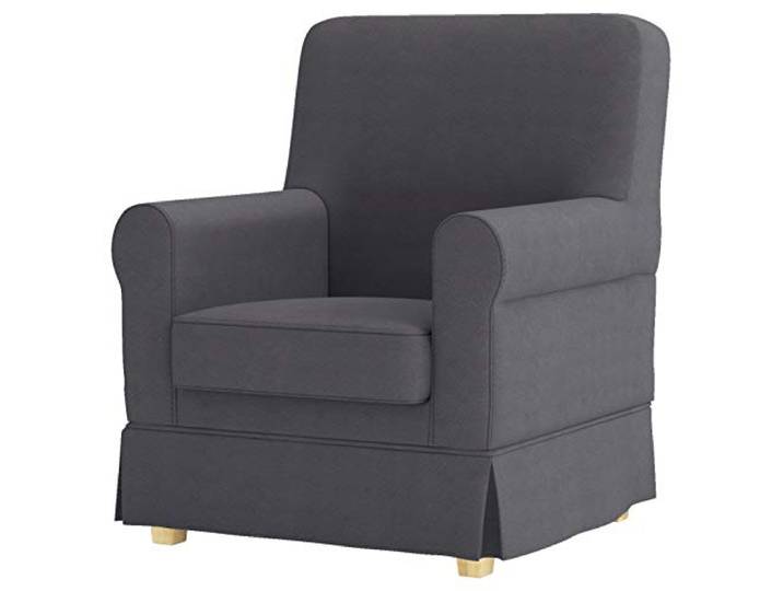 HomeTown Market Duable Ektorp Jennylund Housse de Chaise\, Remplacement\, Compatible for IKEA Jennylund Housse de Fauteuil. Housse Seulement (Polyester Lin Gris foncé)