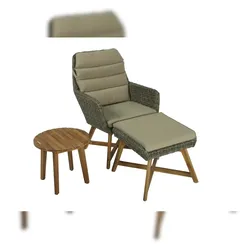 DELUKE Gartenstuhl TOKIO mit Beistelltisch - Akazie, Braun, 85x65x95cm | Gartenstuhl-Set Gartenmöbel Set Garten Loungegruppe