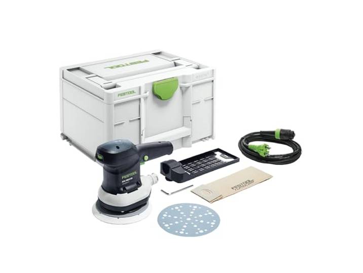 Festool Ponceuse Excentrique ETS 150/3 EQ-Plus\, Plateau 150 mm Ponceuse orbitale professionnelle 3 mm d'orbite - légère\, ergonomique\, avec aspiration intégrée