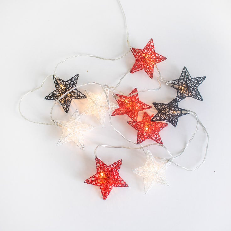Newgarden Kerst lichtsnoer met sterren en 10 warm witte LED-lampjes