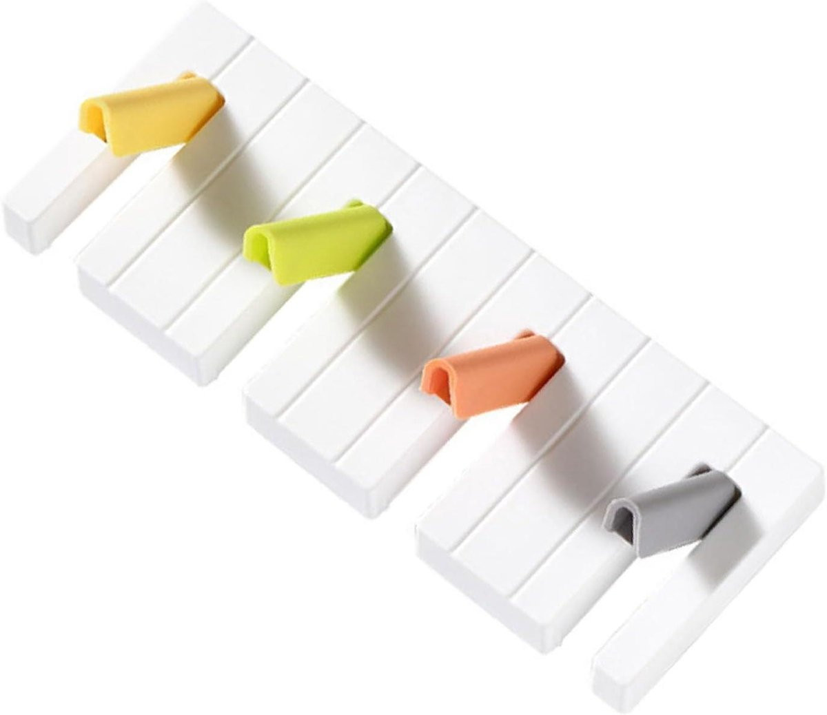 Creatieve piano design wandhaak voor jassen en accessoires, wit, draagkracht 5 kg