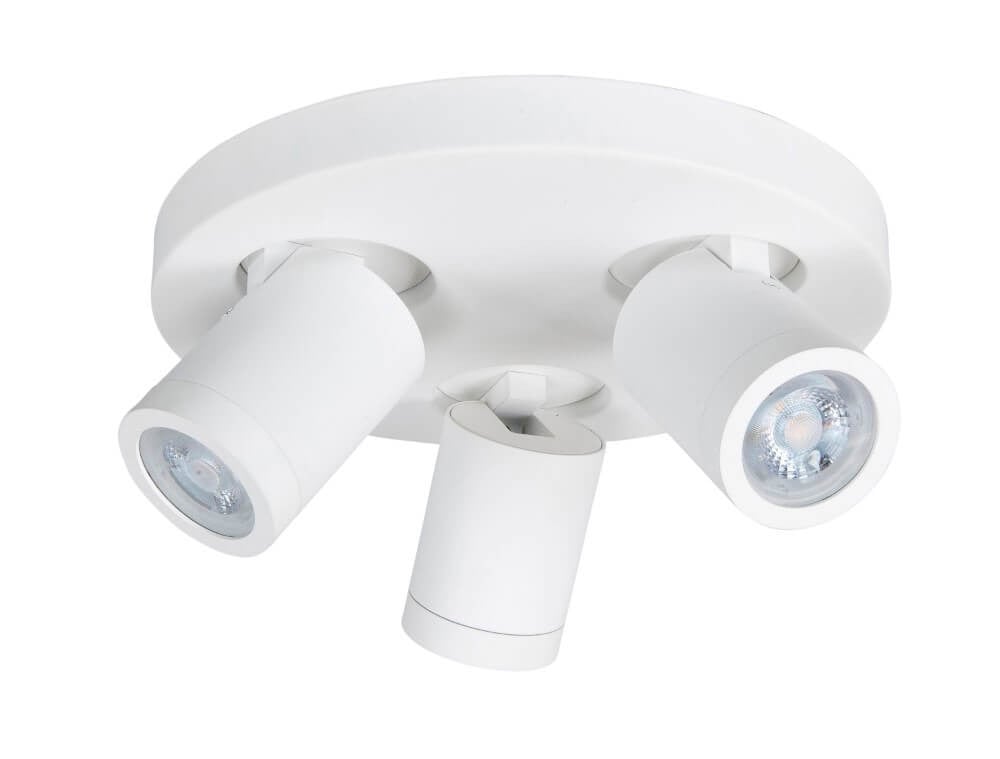 Highlight Oliver 3-lichts opbouwspot rond wit IP44