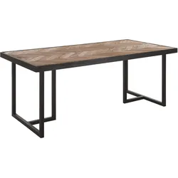 Esstisch Criss Cross Teakholz, massives Design, natur, für 6–8 Personen, 200 cm