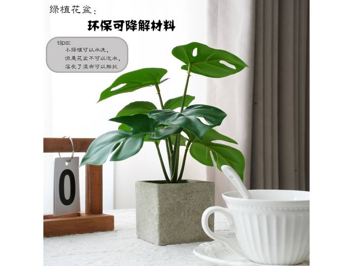 Simulation de plante verte, fausse fleur, ornement, feuille arrière de tortue, petite plante en pot, bureau, salle de bureau, salon, table basse