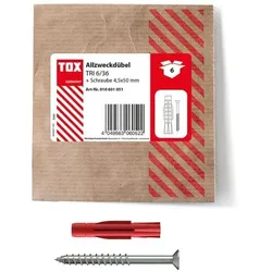 TOX Dübel- und Schrauben-Sortiment »TRI 6/36« 6 Stück grau