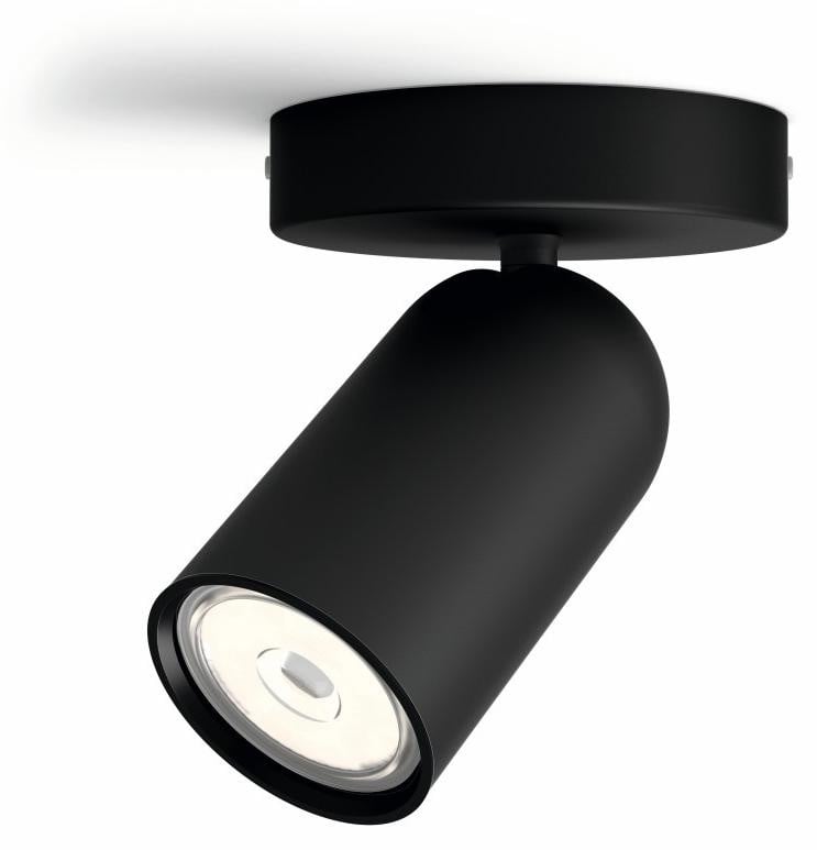 Philips Spotlamp Pongee zwart - Dimbare LED accentlamp met verstelbare GU10 lichtbron