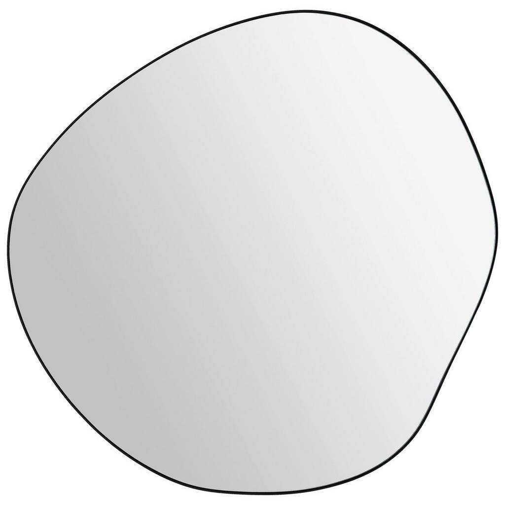 Xora Wandspiegel , Schwarz , Metall, Glas , wellenförmig , 80x80x1.5 cm , Spiegel, Wandspiegel