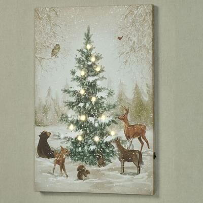 Regency International Woodland Friends LED Canvas Wall Art Natural , Natural