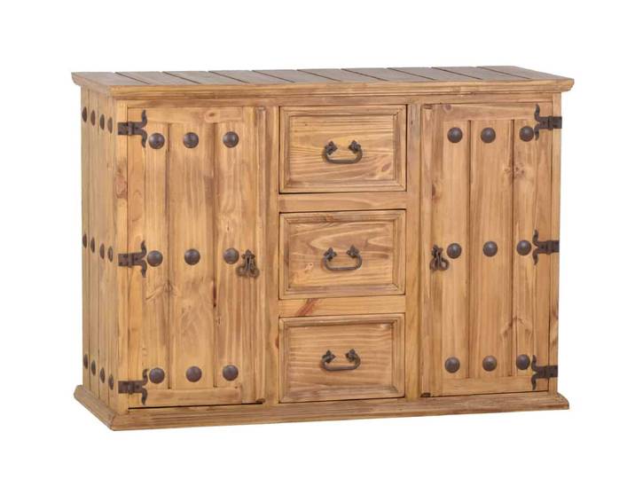 MiaMöbel Mexico Sideboard Massivholz Pinie Landhaus Mexiko Möbel Mexikanisch