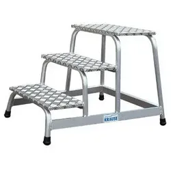 Montagetritt Krause STABILO 3 Stufe 240 mm tiefe Stufen Aluminium Riffelblech