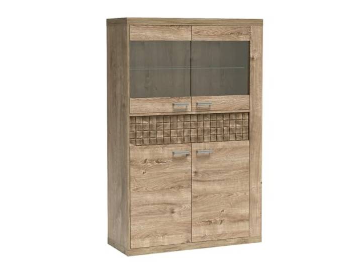 Lomadox Wohnzimmer Esszimmer Anrichte Kommode Highboard Vitrine in Eiche