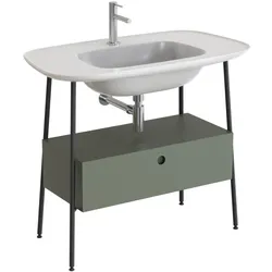 VitrA Plural Set 100 cm Waschtischunterbau mit 1 Vollauszug Weiß Hochglanz,80462 80462
