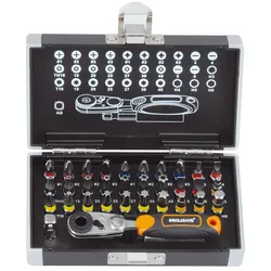 Projahn Color-Bit-Box 1/4" mit Mini-Bit-Knarre markierte Bits 33 teilig