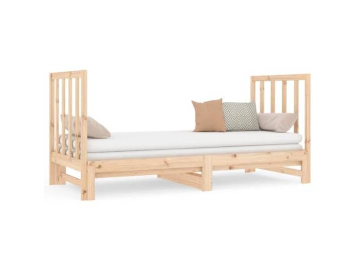 PUGYNBK Ausziehbares Schlafsofa, 2 x 90 x 190 cm, Kiefernholz Lattenrost Lattenrost Einsatz im Wohnzimmer Schlafzimmer Rückenstütze ohne Matratze Montage manuell