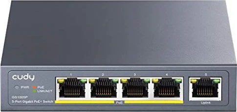 CUDY 5-Port Gigabit PoE+ Schalter 60W