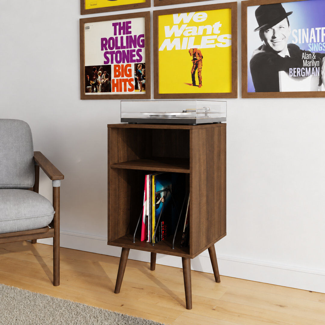 George Oliver Dowe 80 cm H Multimedia Storage Walnut 45;80cm H X 45cm W X 40cm D