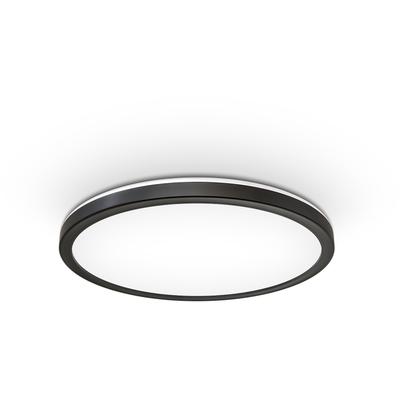 B.K.LICHT Panel, schwarz, 1, Ø 29,3cm H: 2,8cm, 1 Stk., Leuchten, Deckenleuchte, 18 Watt, ultra-flach, indirektes Licht, neutralweiß, LED Panels