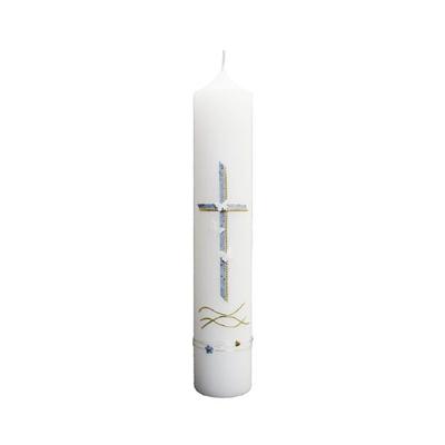 Wiedemann Kerzen Taufkerze Jungen verziert 265 x 50 mm, mit individueller Namensverzierung